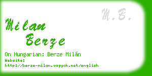 milan berze business card